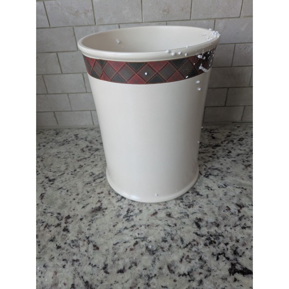 Spode Christmas Tree Tartan Small  Waste Basket Trash Can NEW - Picture 4 of 6